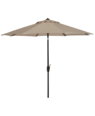 Shop Safavieh Ortega 9' Auto Tilt Crank Umbrella In Beige