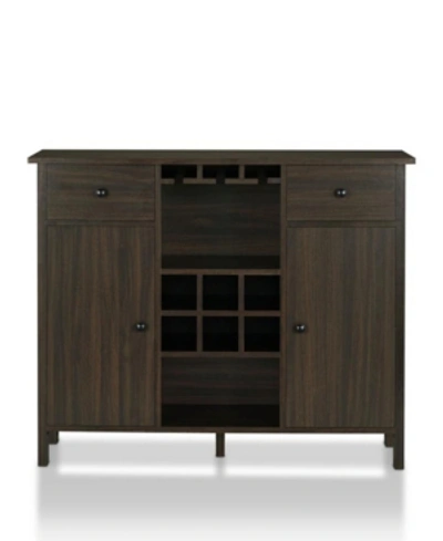 Shop Furniture Of America Corrinna 6-bottle Wine Cabinet In Dark Brown