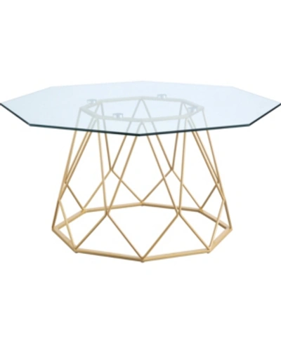 Shop Furniture Of America Trystance Glass Top Coffee Table In Gold-tone