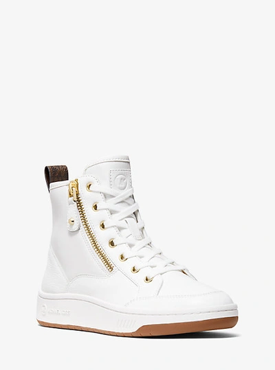 Michael Kors Shea Logo And Leather High Top Sneaker In White | ModeSens