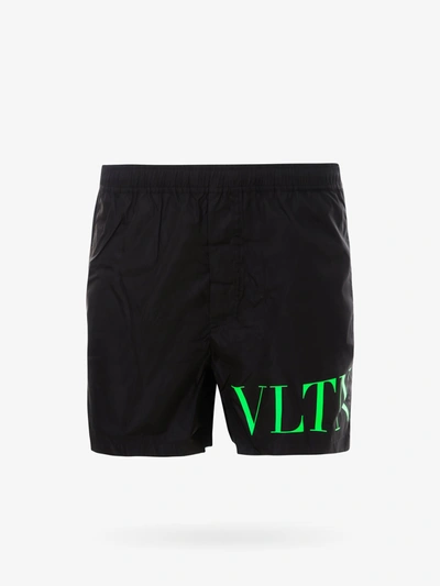 Shop Valentino Swim Trunks In Black