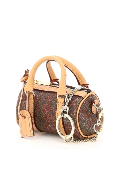 Shop Etro Paisley Micro Bag In Brown,red,green