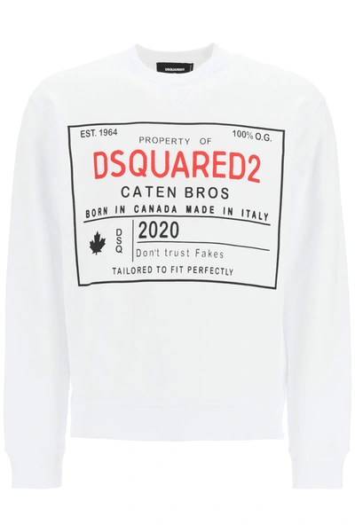 Shop Dsquared2 Print Sweatshirt In White,red,black
