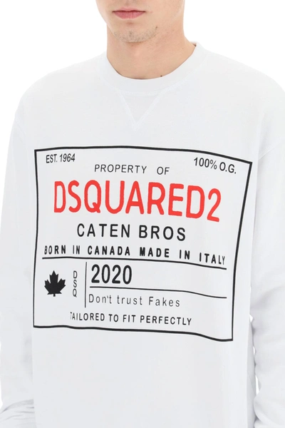 Shop Dsquared2 Print Sweatshirt In White,red,black