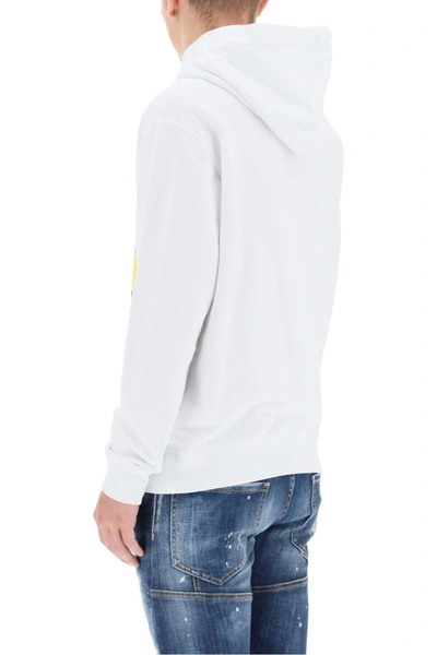 Shop Dsquared2 Canadian Mountains Hoodie In White,yellow,red