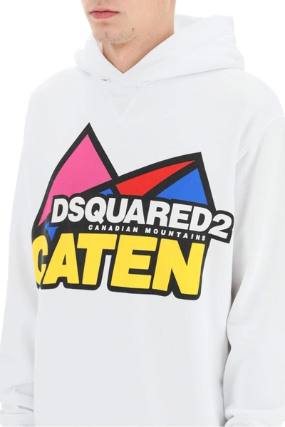 Shop Dsquared2 Canadian Mountains Hoodie In White,yellow,red