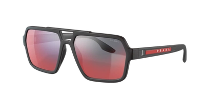 Shop Prada Linea Rossa Man Sunglasses Ps 01xs In Dark Grey Mirror Blue,red