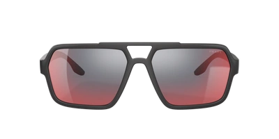 Shop Prada Linea Rossa Man Sunglasses Ps 01xs In Dark Grey Mirror Blue,red