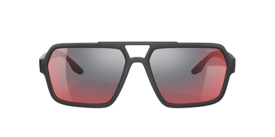 Prada Linea Rossa Man Sunglasses Ps 01xs In Dark Grey Mirror Blue,red