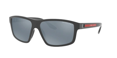 Shop Prada Linea Rossa Man Sunglasses Ps 02xs In Polar Dark Grey Mirror Silver