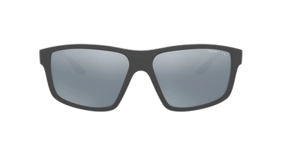 Shop Prada Linea Rossa Man Sunglasses Ps 02xs In Polar Dark Grey Mirror Silver