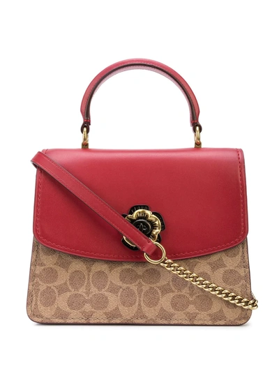 Shop Coach Logo Crossbody Bag In Red