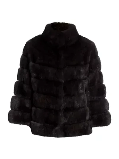 Shop The Fur Salon Alison Sectioned Sable Fur Stand Collar Coat In Barguzin