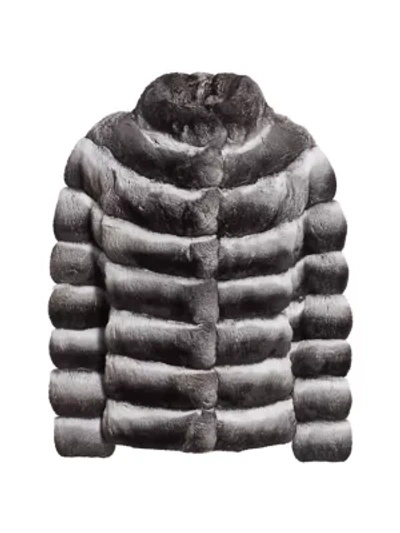 Shop The Fur Salon Chinchilla Fur Stand Collar Jacket In Natural