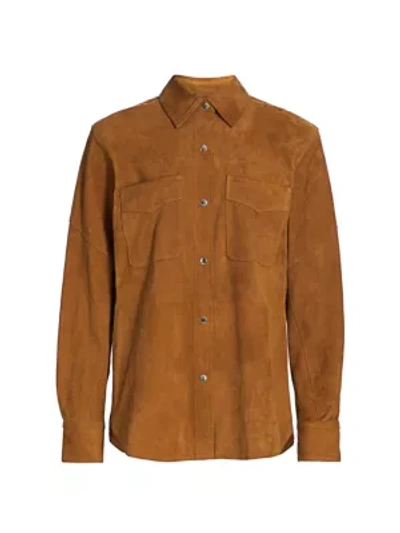 Shop Rag & Bone Jack Suede Button-front Shirt In Tan