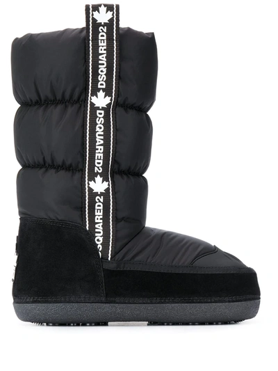 Shop Dsquared2 Logo-tape Snow Boots In Black