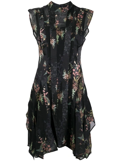 Shop Allsaints Floral Print Mini Dress In Black