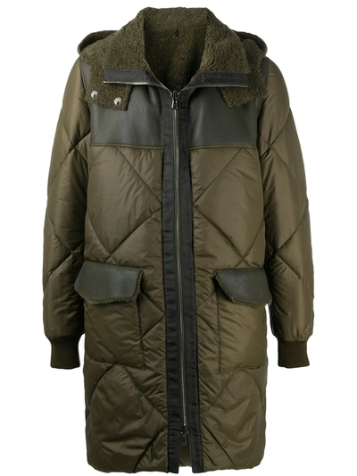 Shop Giorgio Brato Quilted Mid-length Coat In Green