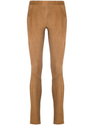 Shop Arma High-rise Leggings In Brown