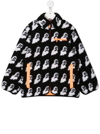 Stella Mccartney Ghost Print Zip-up Jacket In Black