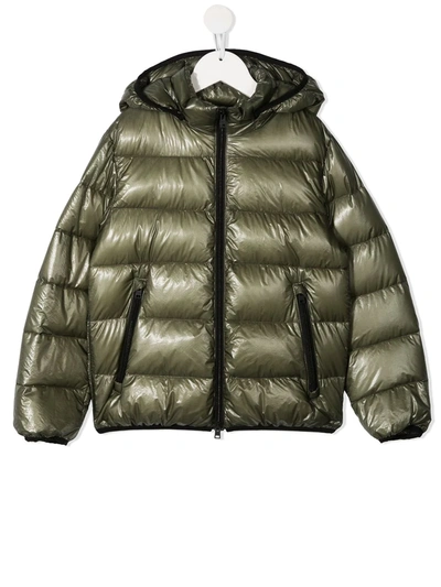 Shop Herno Hooded Padded Jacket In Green