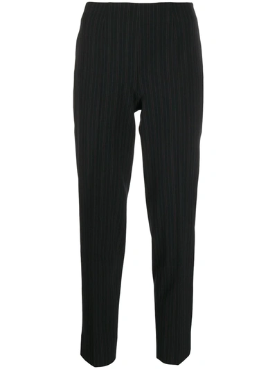 Shop Piazza Sempione Pinstripe Cropped Trousers In Black