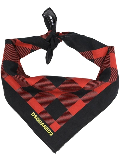 Shop Dsquared2 Check Dog Bandana In Black