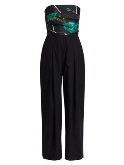 Shop Rachel Comey Tillson Strapless Jumpsuit In Black Multi