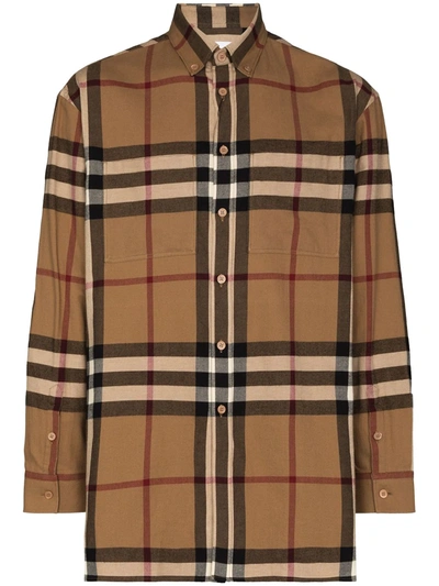Shop Burberry Hemd Mit House-check In Brown