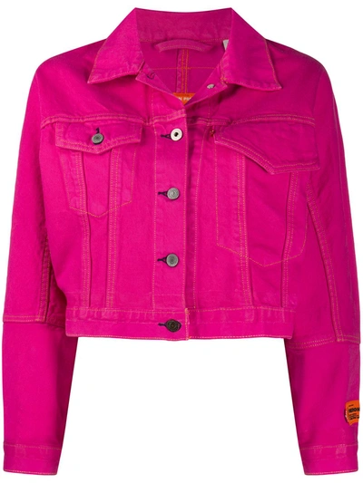 Shop Heron Preston X Levi's Loose Denim Jacket In Pink
