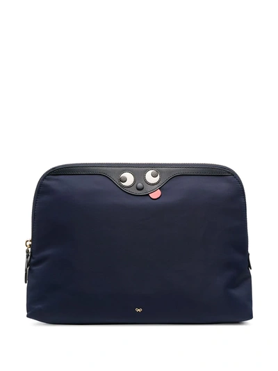 Shop Anya Hindmarch Lotions & Potions Clutch Bag In Blue