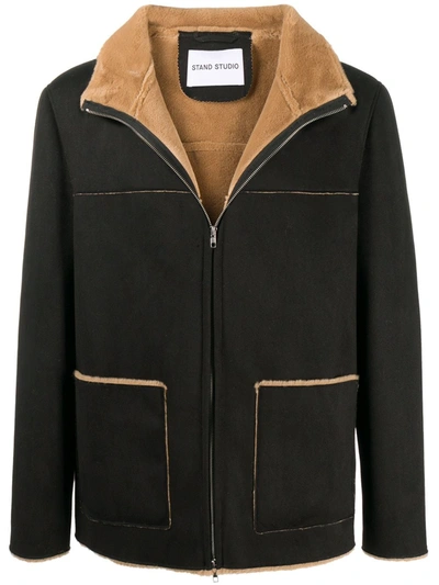 Shop Stand Studio Faux Shearling Jacket In Black
