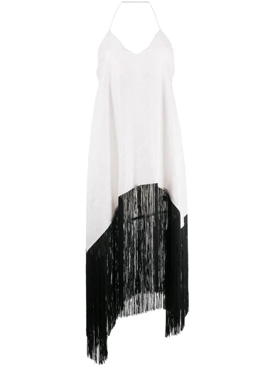 Shop Antonella Rizza Iride Fringed Open-back Dress In White