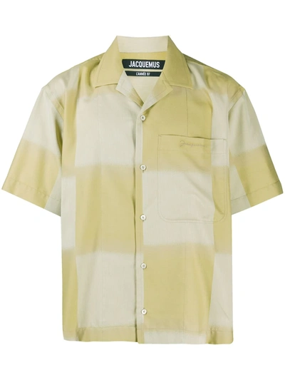 Shop Jacquemus Jean Checkered Short-sleeve Shirt In Green