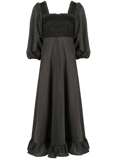 Shop Ganni Smock Mid-length Dress In Black