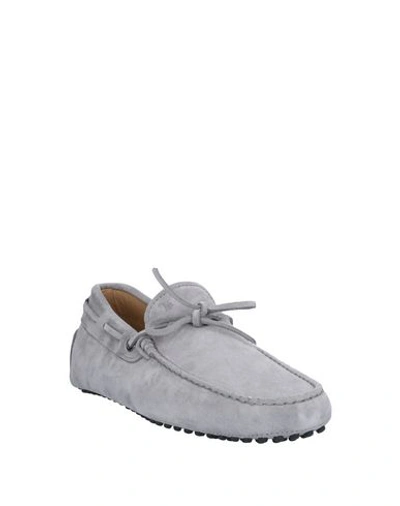 Shop Tod's Man Loafers Light Grey Size 7 Soft Leather