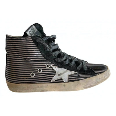 Pre-owned Golden Goose Francy Glitter Trainers In Black