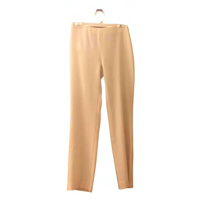 Pre-owned Valentino Wool Trousers In White