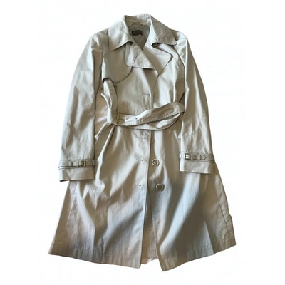 Pre-owned Tod's Trench Coat In Ecru