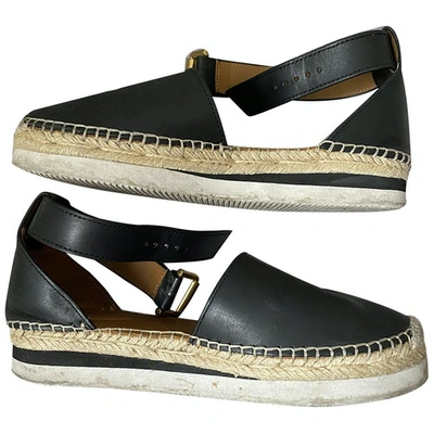 Pre-owned See By Chloé Black Leather Espadrilles
