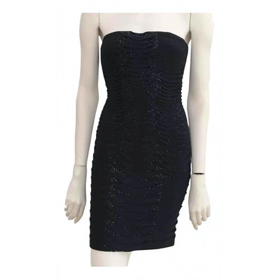 Pre-owned Herve Leger Mini Dress In Black