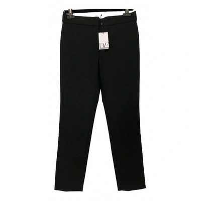Pre-owned Diane Von Furstenberg Straight Trousers In Black
