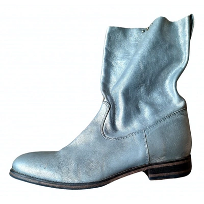 Pre-owned Htc Silver Leather Ankle Boots