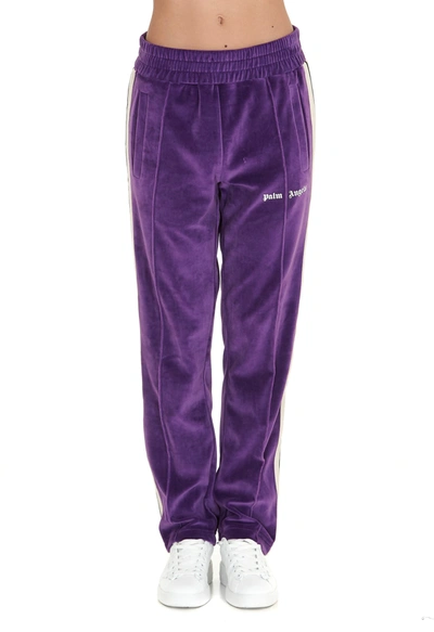 Shop Palm Angels Sweatpants In Purple