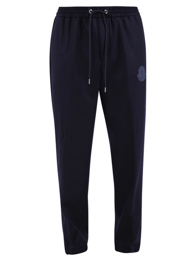 Shop Moncler Branded Trousers In Blue