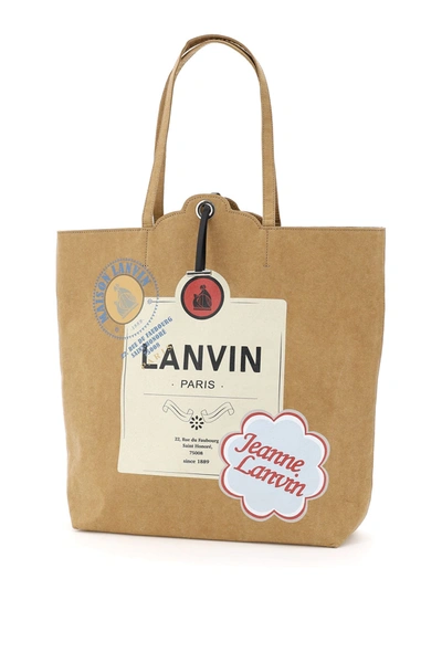 Shop Lanvin Labels In Beige Light Yellow (beige)