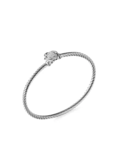 Shop David Yurman Women's Crossover Infinity Bracelet With Diamonds In Silver