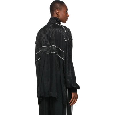 Shop Balenciaga Black Houndstooth Track Jacket In 1000 Black