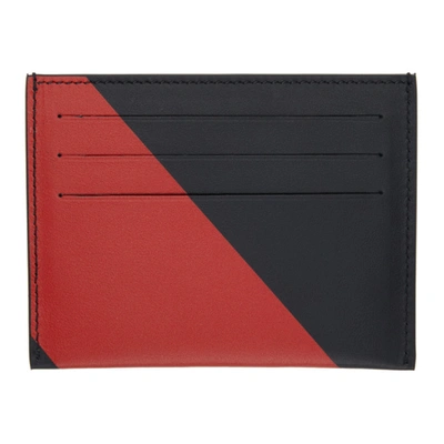 Shop Givenchy Black And Red Logo Card Holder In 009-black/r
