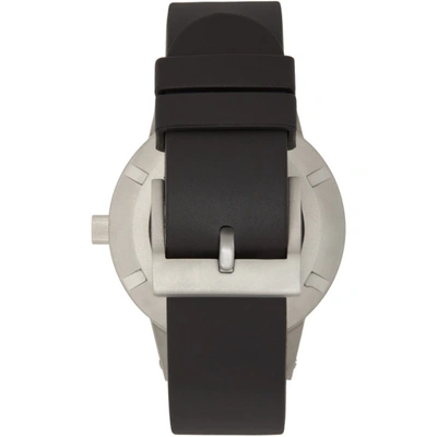 Shop Instrmnt Silver And Black Rubber Dive Watch